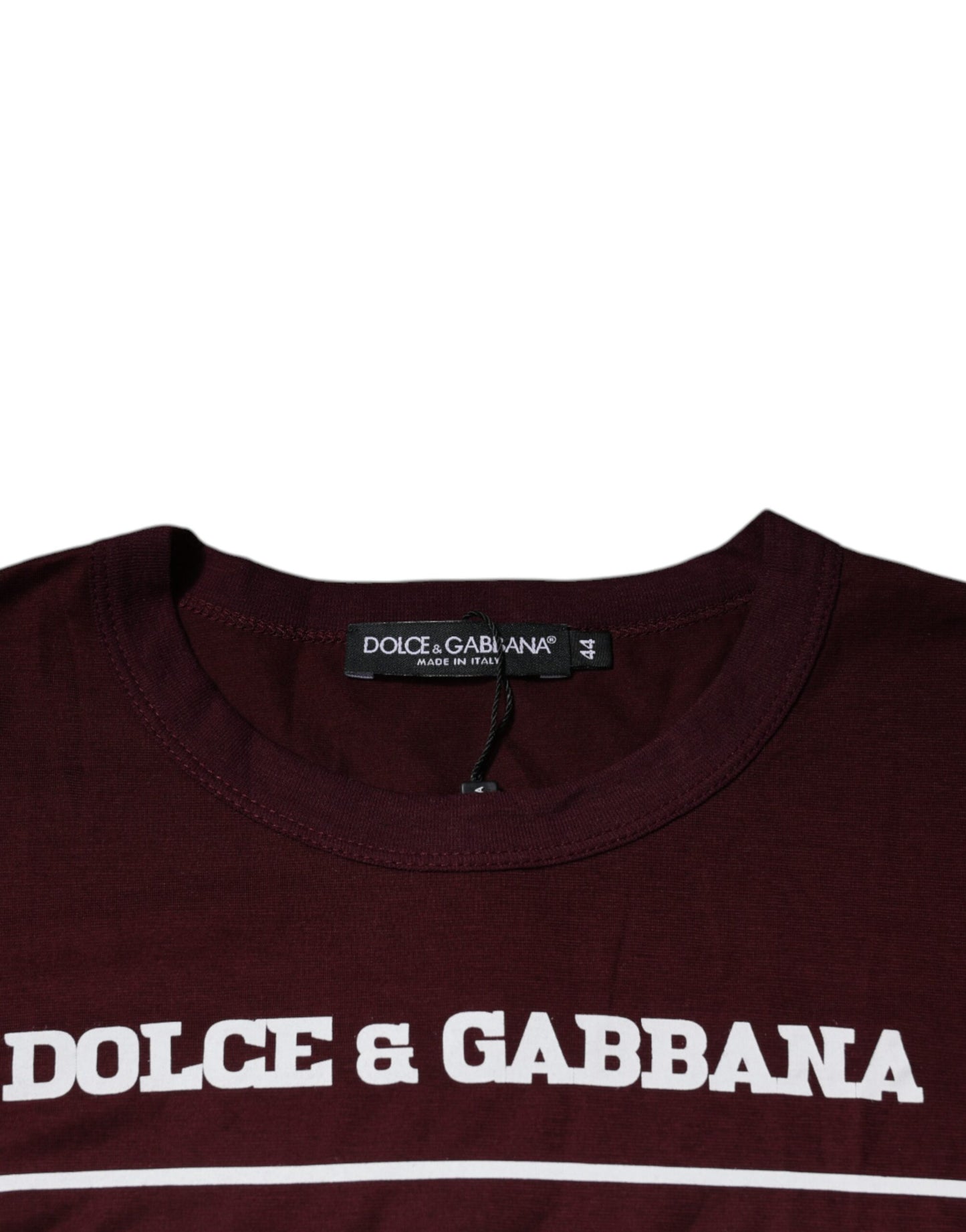 Dolce & Gabbana Dunkelrotes D&G King Of Love T-Shirt mit Rundhalsausschnitt