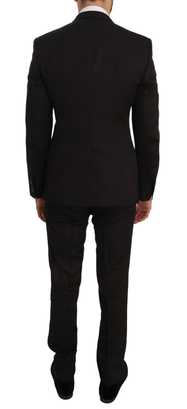Dolce &amp; Gabbana Elegant Martini -puku ruskeaa jakardia
