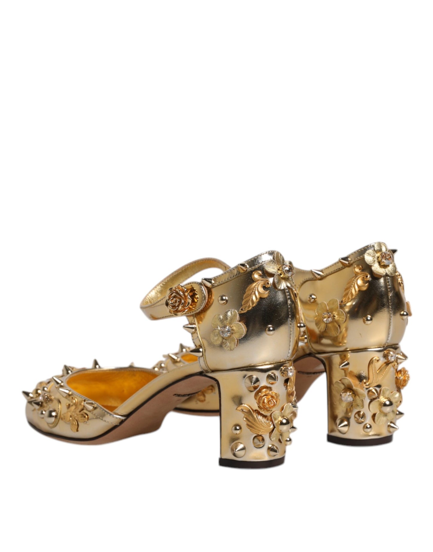 Dolce & Gabbana Gold Nieten Vally Slingback Sandalen Schuhe