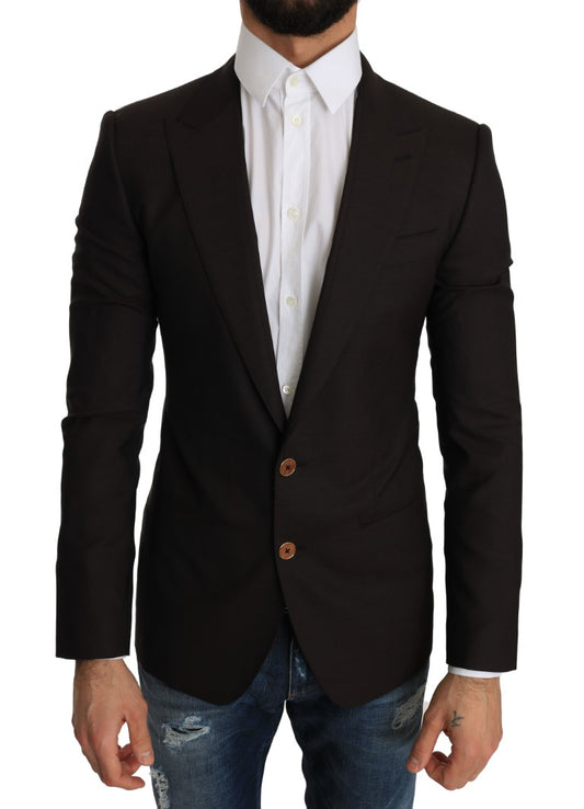 Dolce &amp; Gabbana Slim brown blazer jacket made of virgin wool