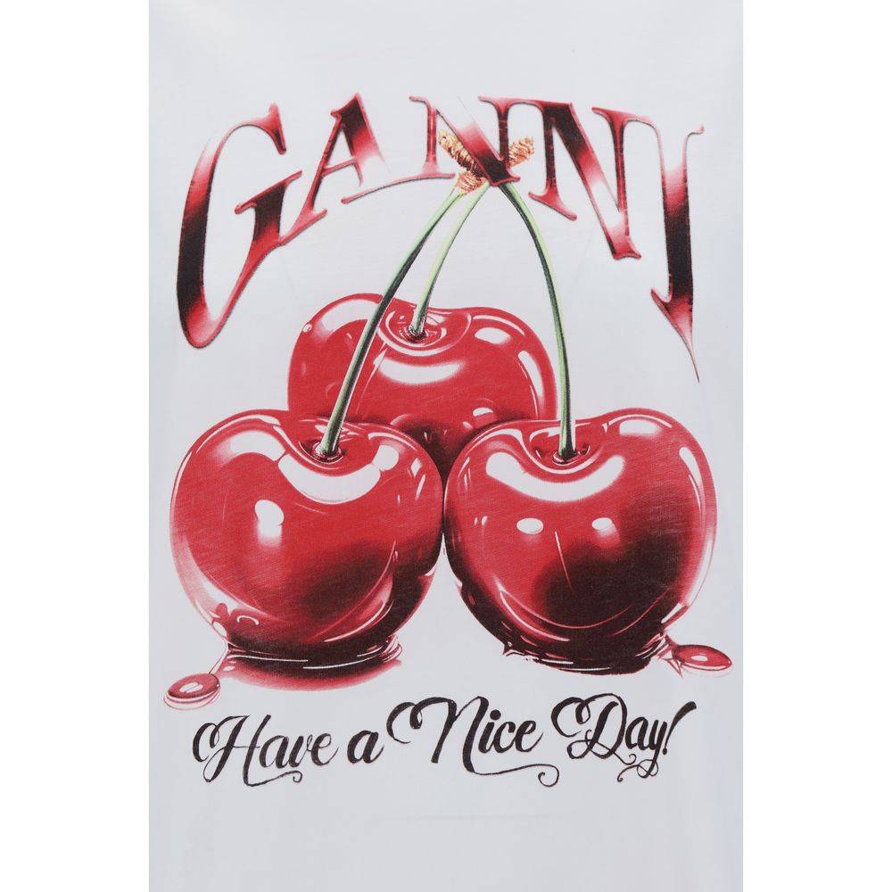 Ganni Kirsche Entspanntes T-Shirt