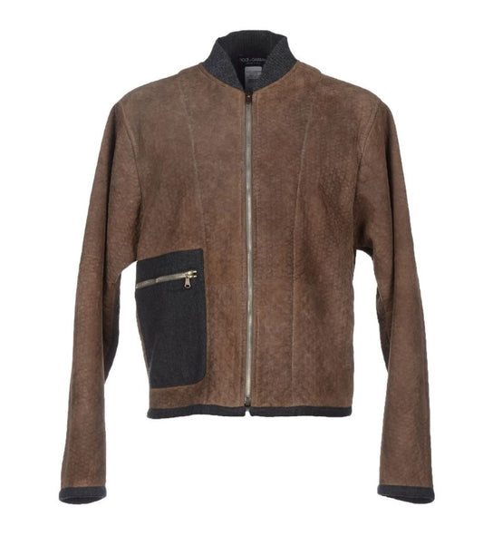 Dolce &amp; Gabbana Elegant jacket made of leather and wool blend