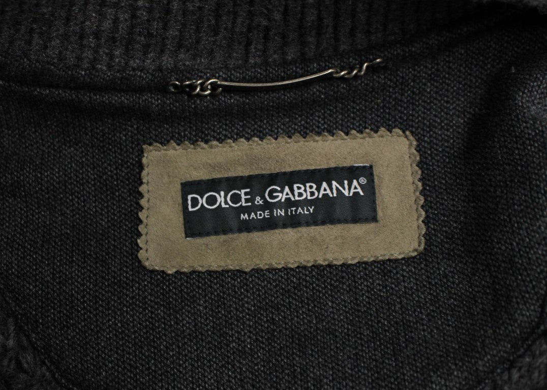 Dolce &amp; Gabbana Elegant jacket made of leather and wool blend