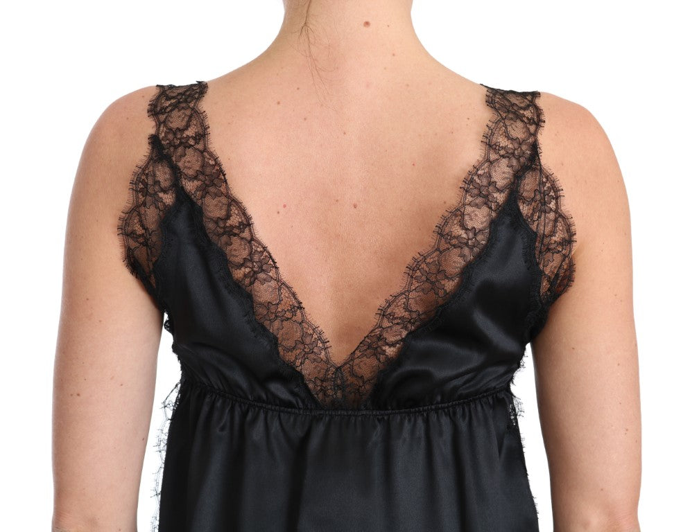 Dolce & Gabbana Sultry Seidenmischung Dessous Top in Schwarz