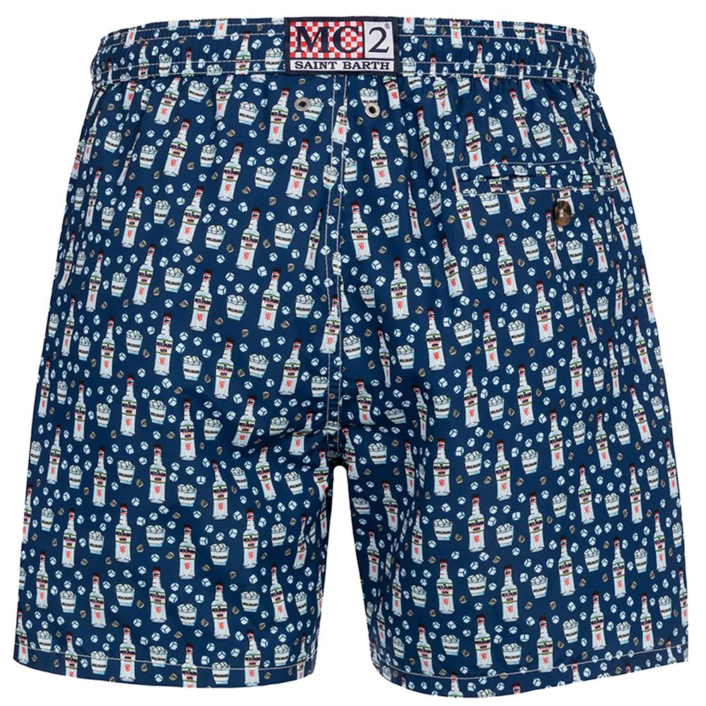 MC2 Saint Barth Blaue Polyester-Badehose für Männer