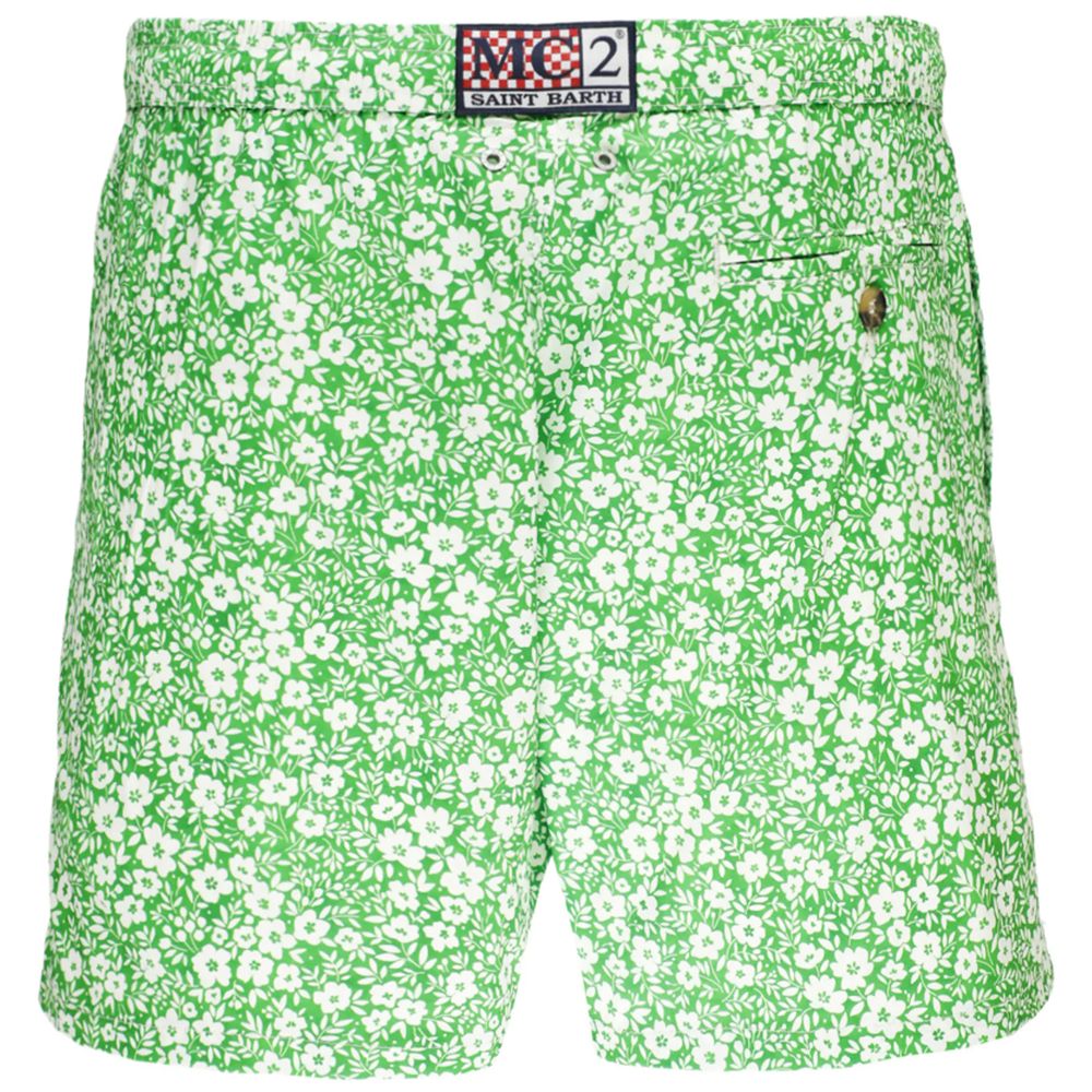 MC2 Saint Barth Green Polyester Swim Boxer for Men