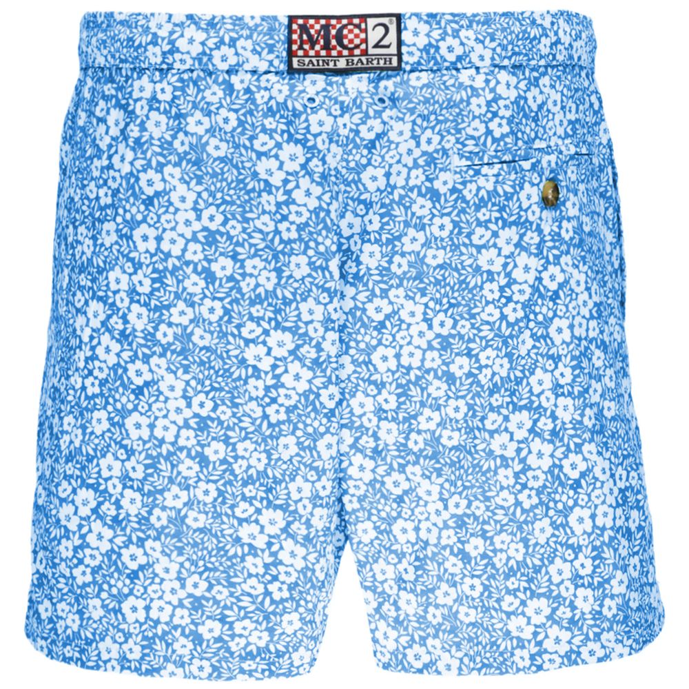 MC2 Saint Barth Light Blue Polyester Swim Trunks for Men