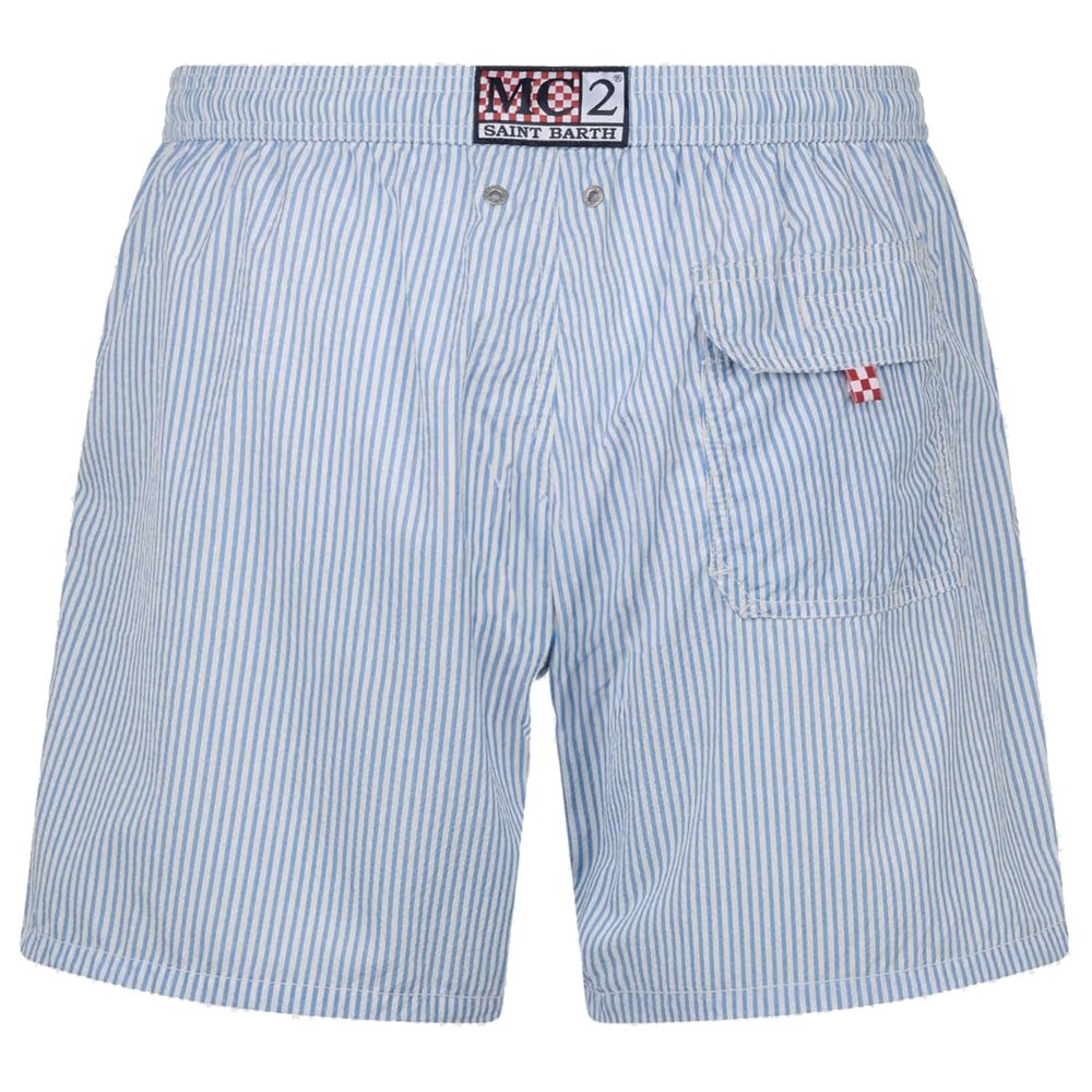 MC2 Saint Barth Light Blue Polyester Men's Swimwear