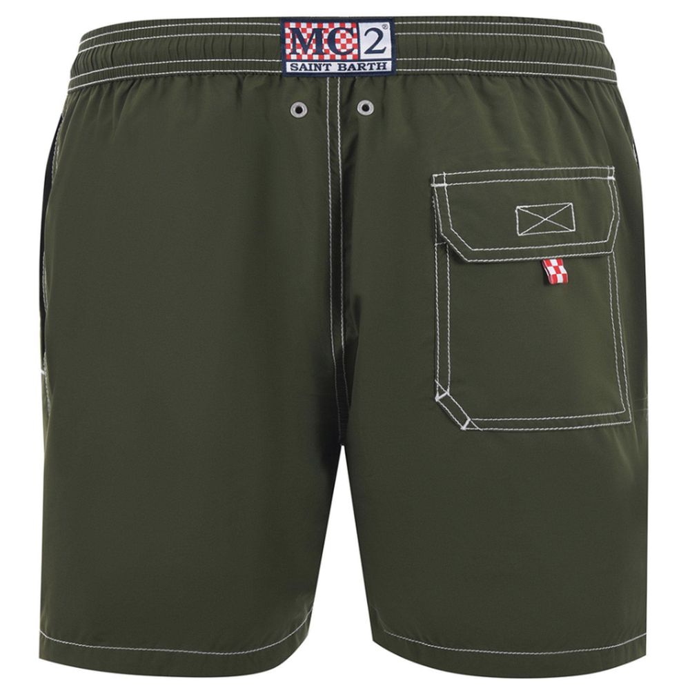 MC2 Saint Barth Grüne Polyester-Badehose für Männer