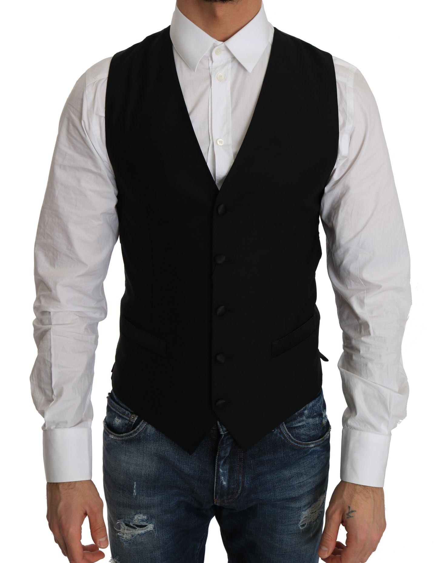 Dolce &amp; Gabbana Formal Wool Blend Vest in Black