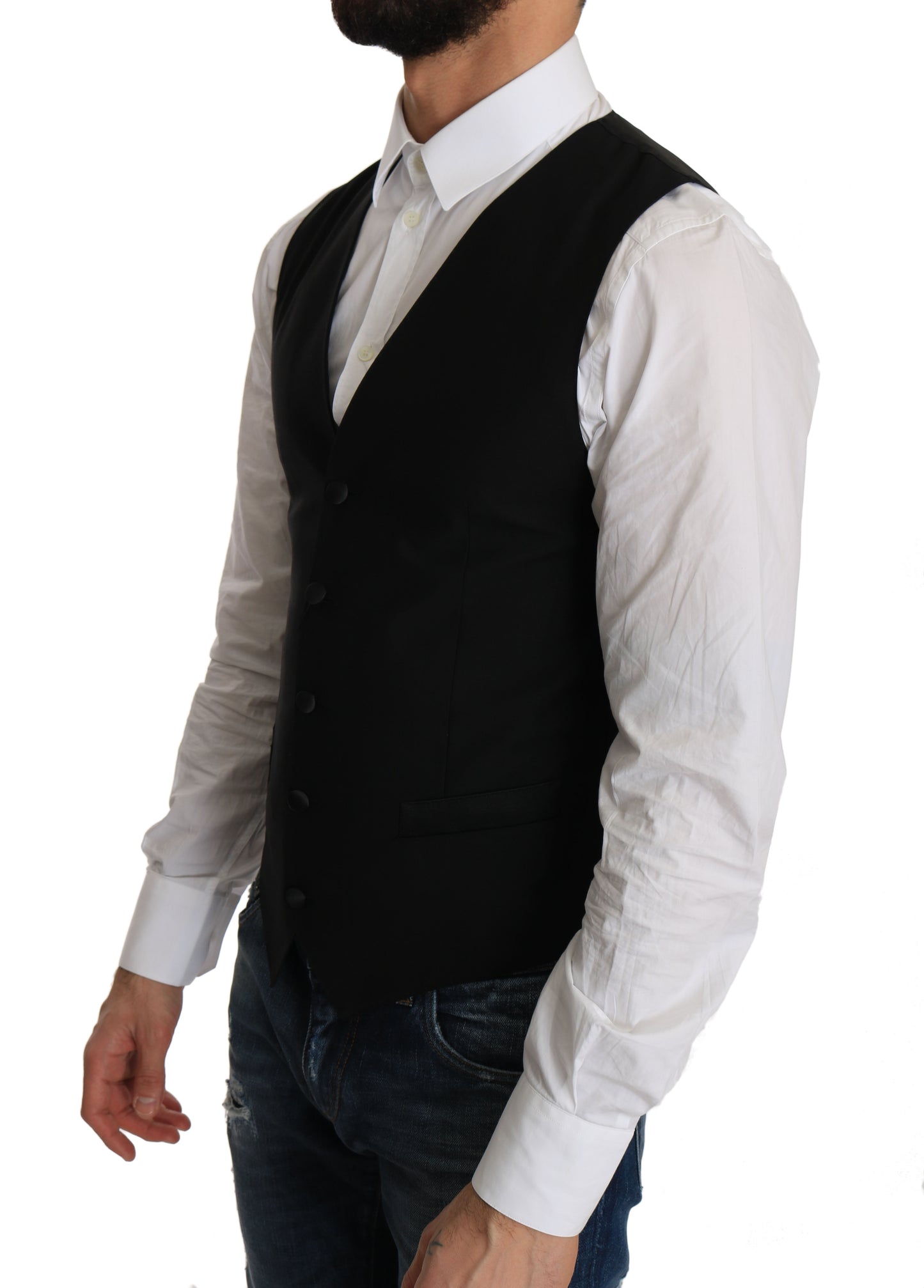 Dolce &amp; Gabbana Formal Wool Blend Vest in Black