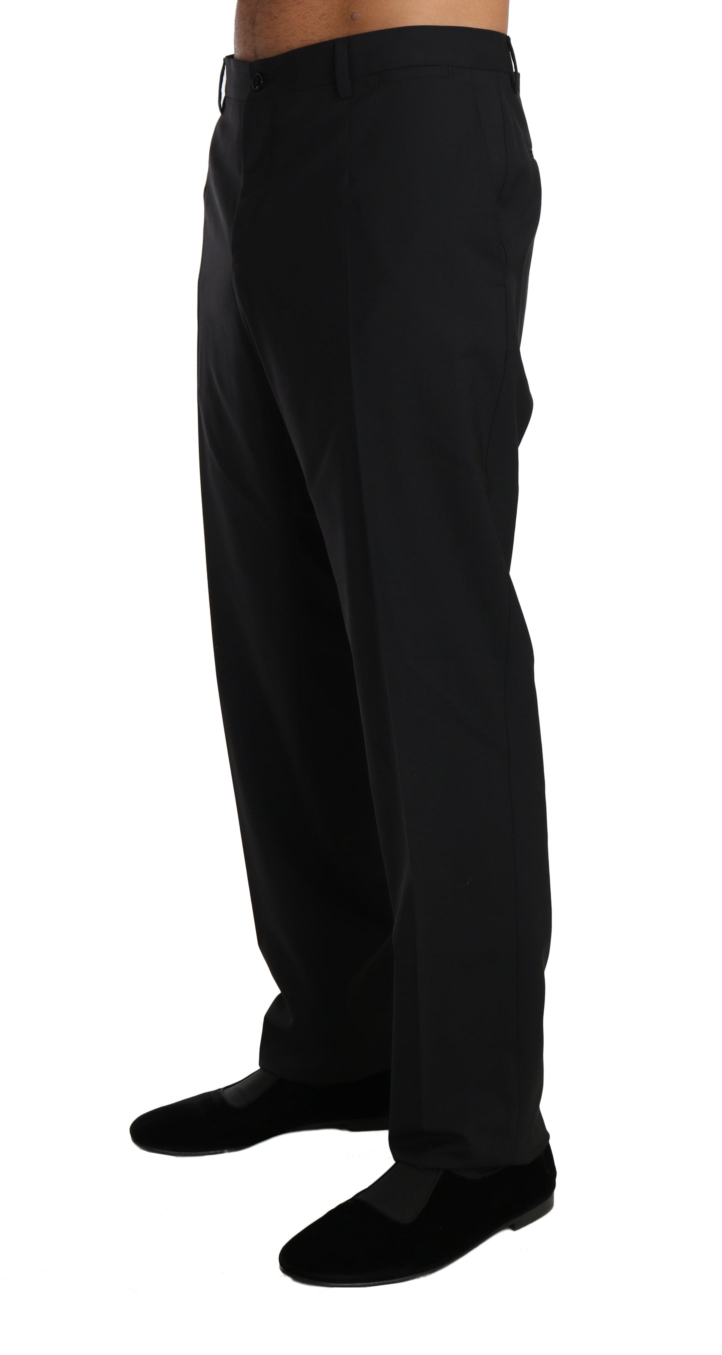 Dolce &amp; Gabbana Elegant Black Wool Dress Pants