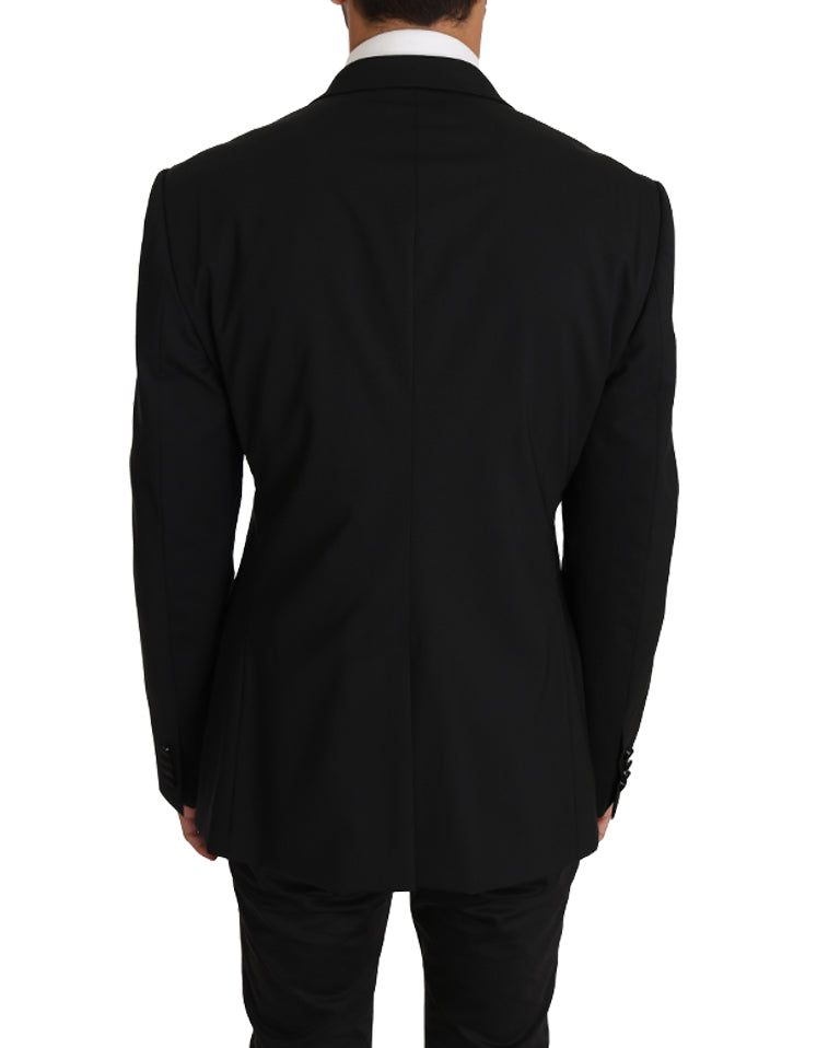 Dolce & Gabbana Elegante Schwarze Slim Fit Martini Blazer Jacke