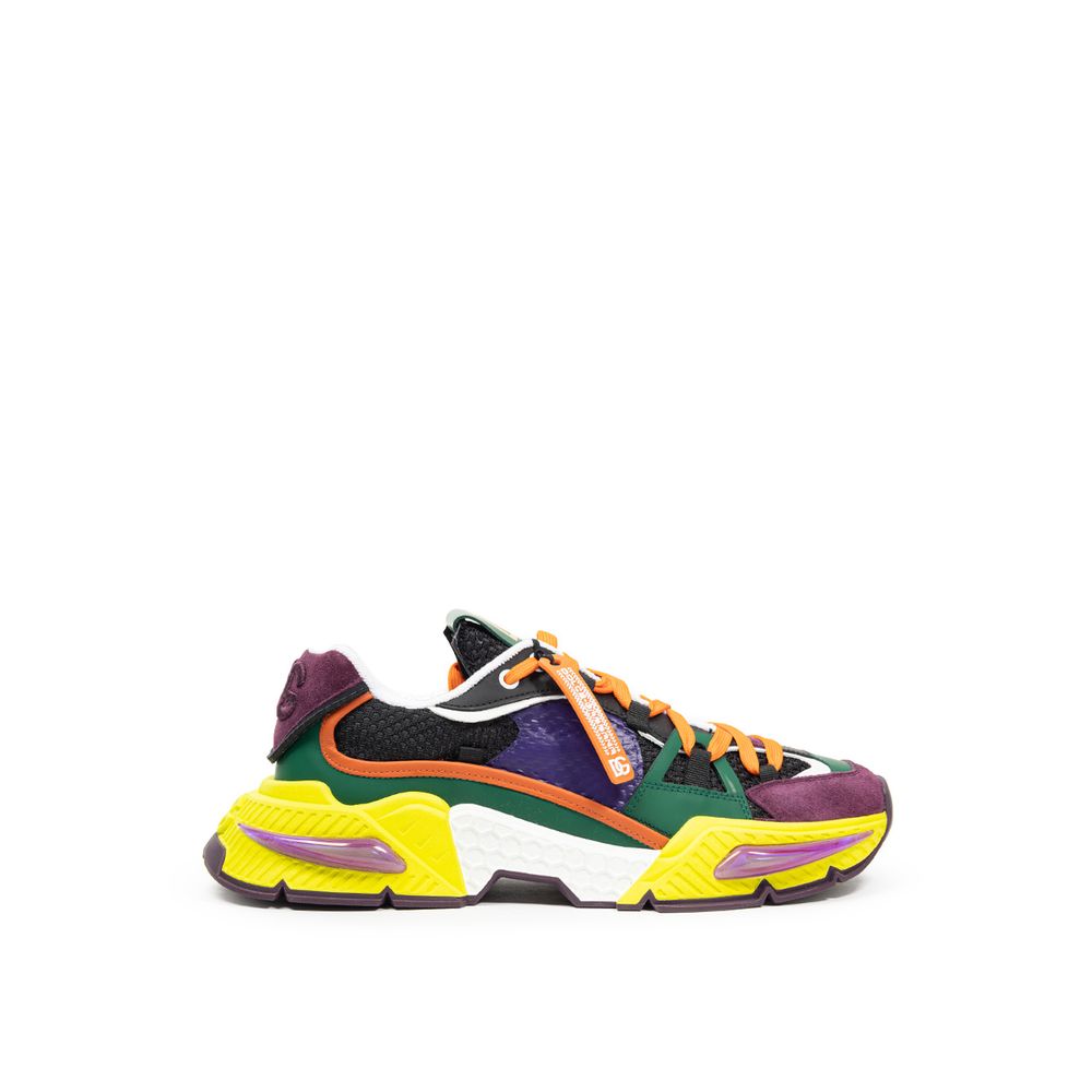 Dolce &amp; Gabbana Multicolor Leather E Fabric Sneakers