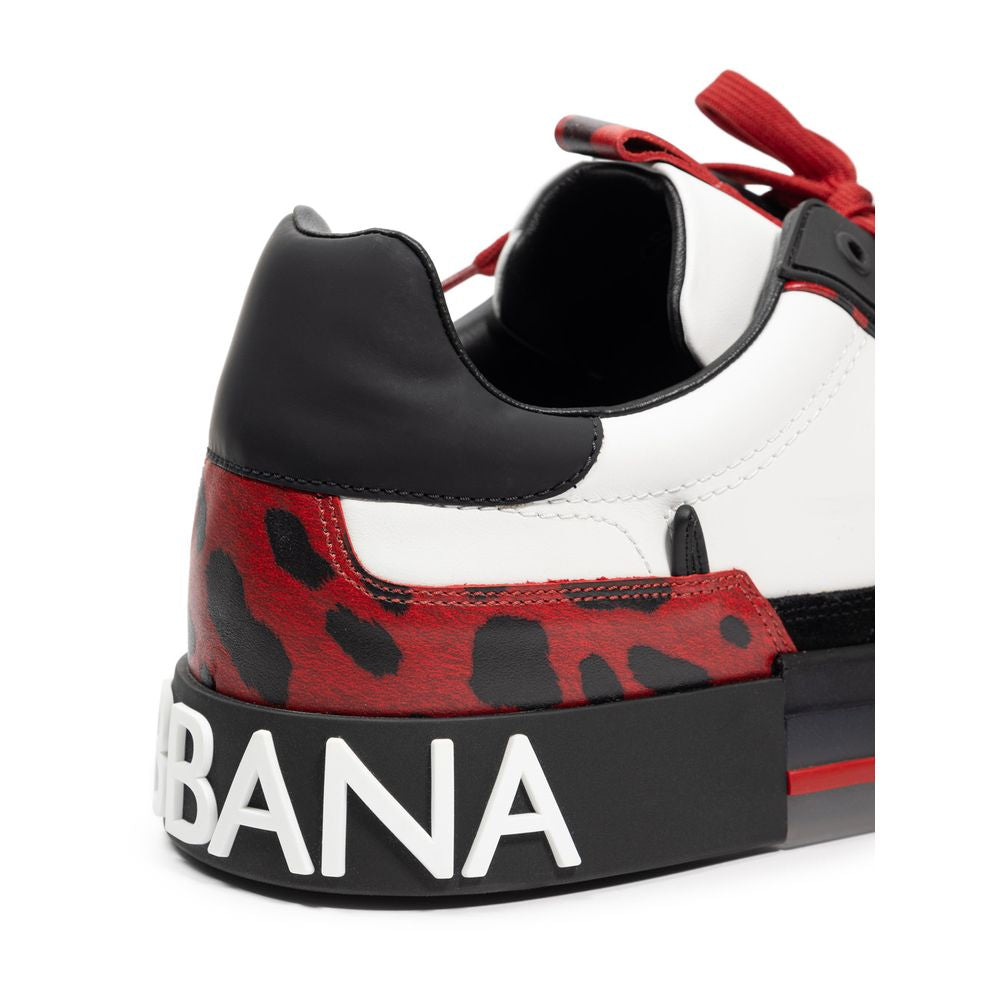 Dolce &amp; Gabbana Black and White Leather Sneaker