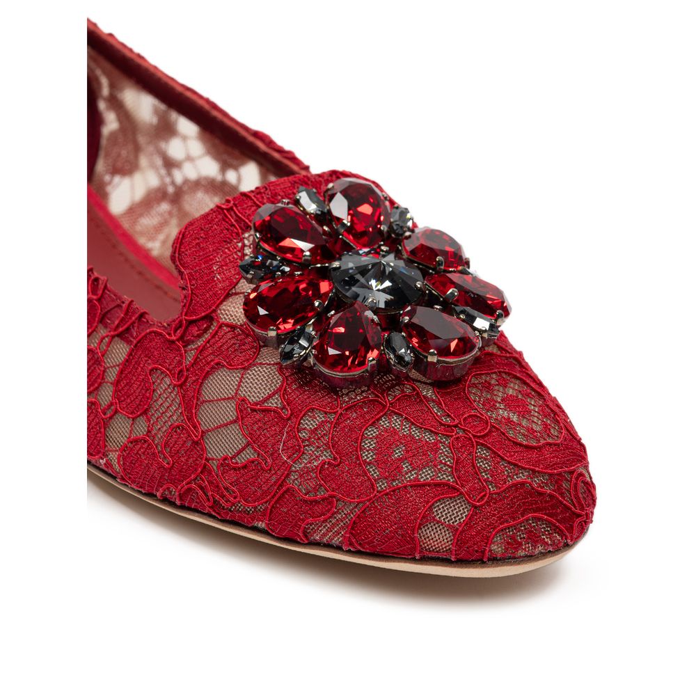 Dolce & Gabbana Flacher Schuh aus roter Viskose