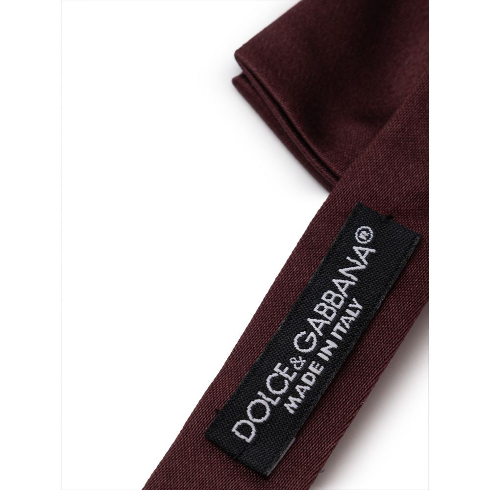 Dolce & Gabbana Burgunderfarbene Seidenkrawatten & Schleifen