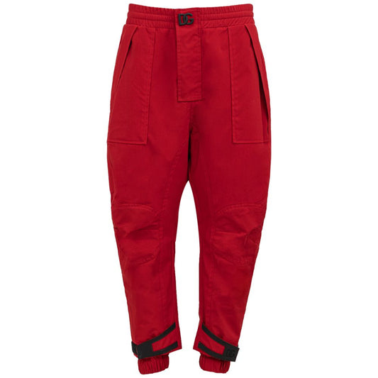 Dolce & Gabbana Rote Polyamid Jeans & Hose