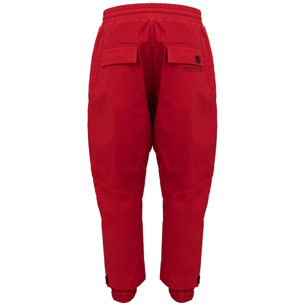 Dolce & Gabbana Rote Polyamid Jeans & Hose