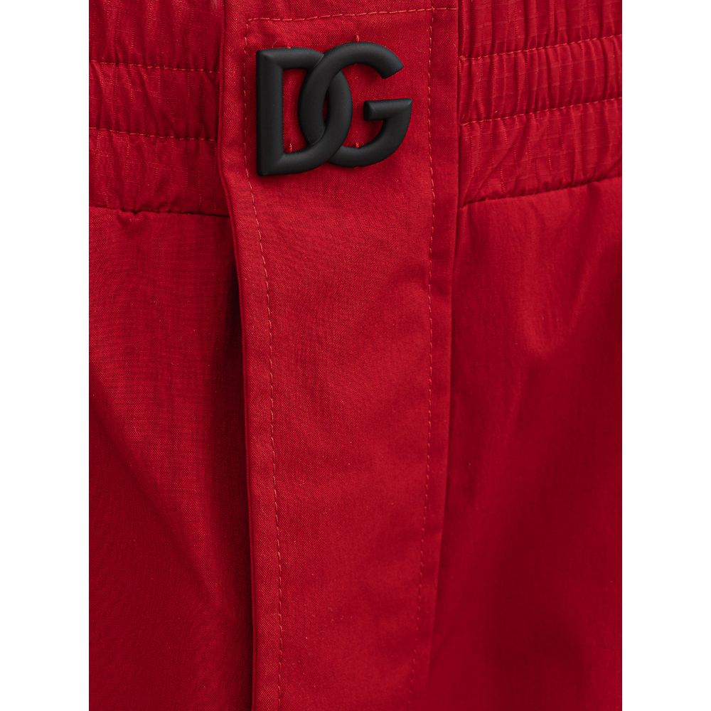 Dolce & Gabbana Rote Polyamid Jeans & Hose