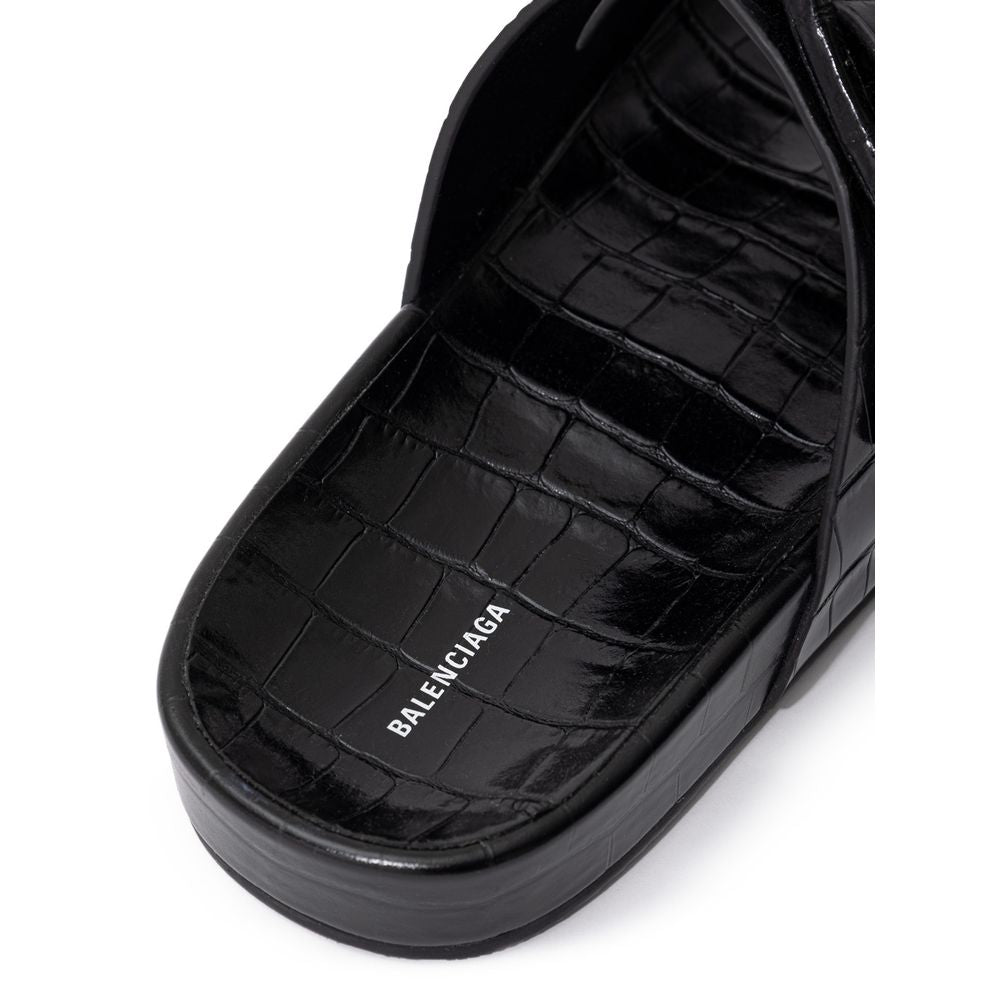 Balenciaga Schwarze Leder-Sandale