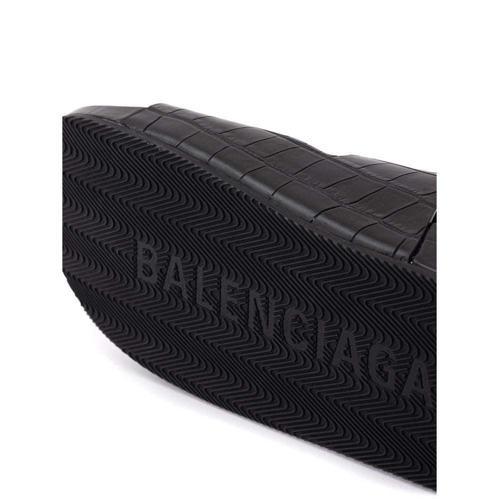 Balenciaga Schwarze Leder-Sandale