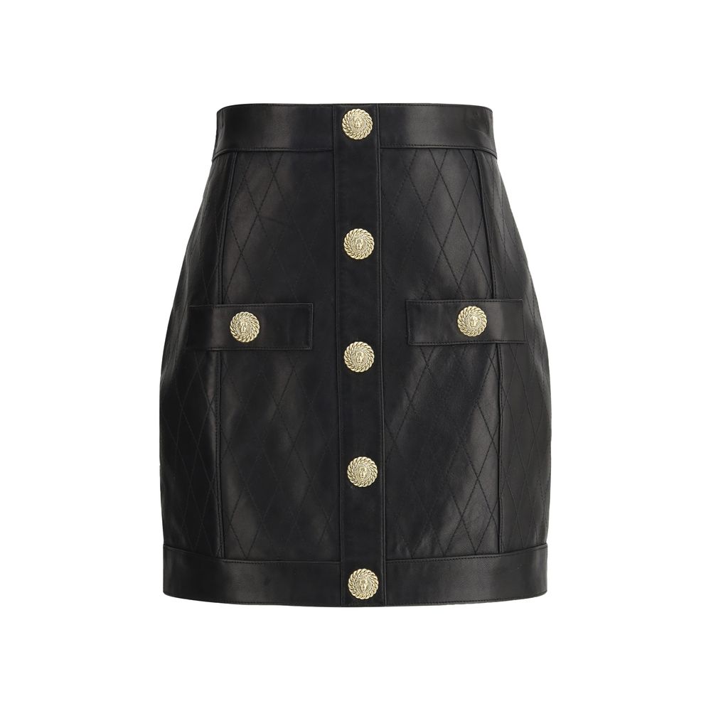 Balmain leather miniskirt