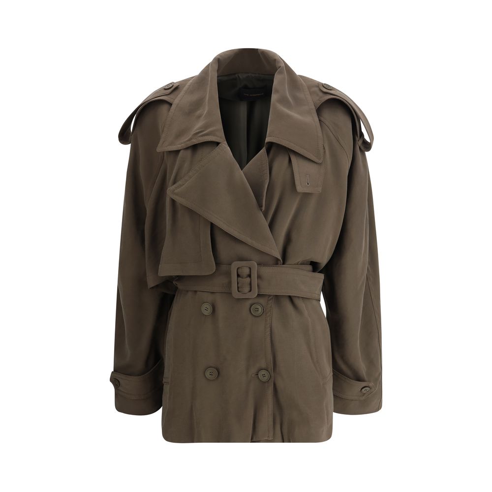 The Andamane Zweireihiger kurzer Trenchcoat