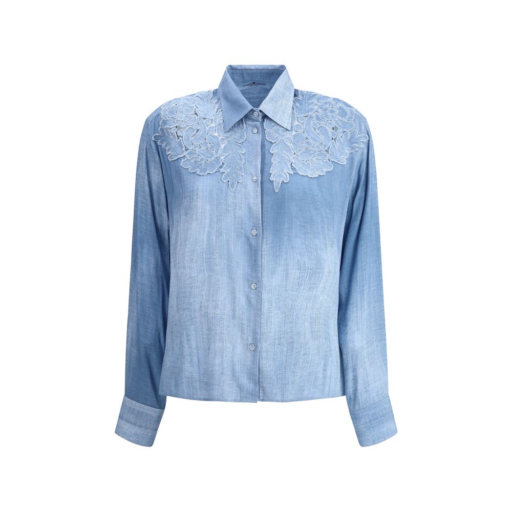 Ermanno Scervino Besticktes Denim-Shirt