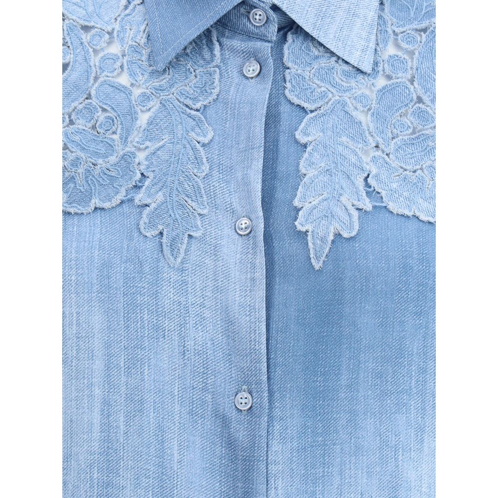 Ermanno Scervino Besticktes Denim-Shirt