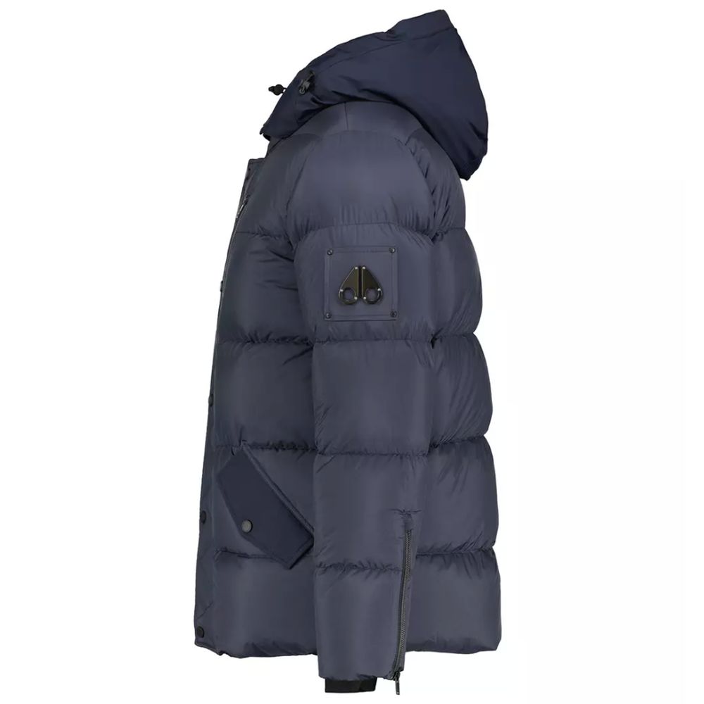 Moose Knuckles Blaue Nylonjacke