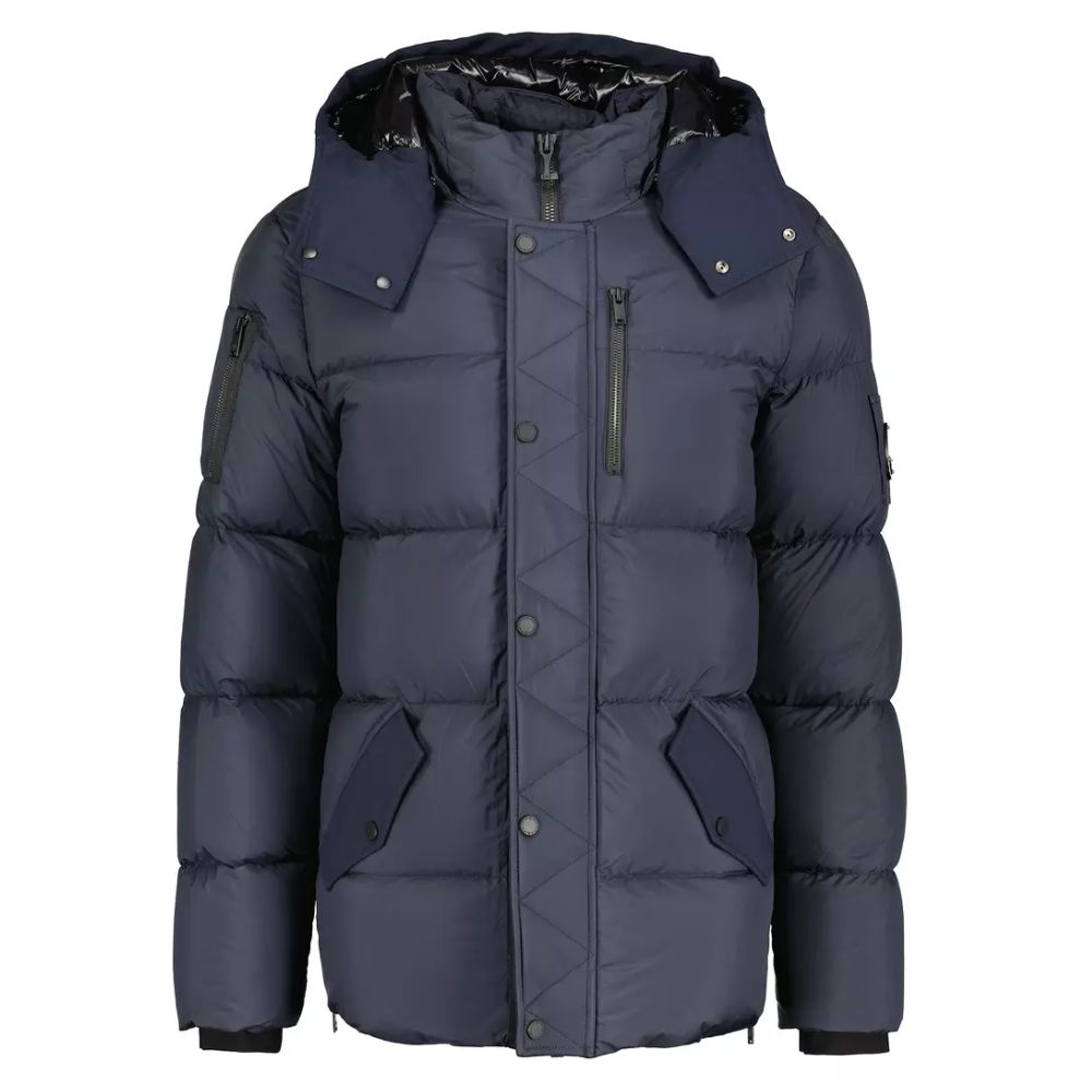 Moose Knuckles Blaue Nylonjacke