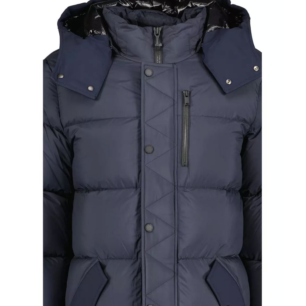 Moose Knuckles Blaue Nylonjacke