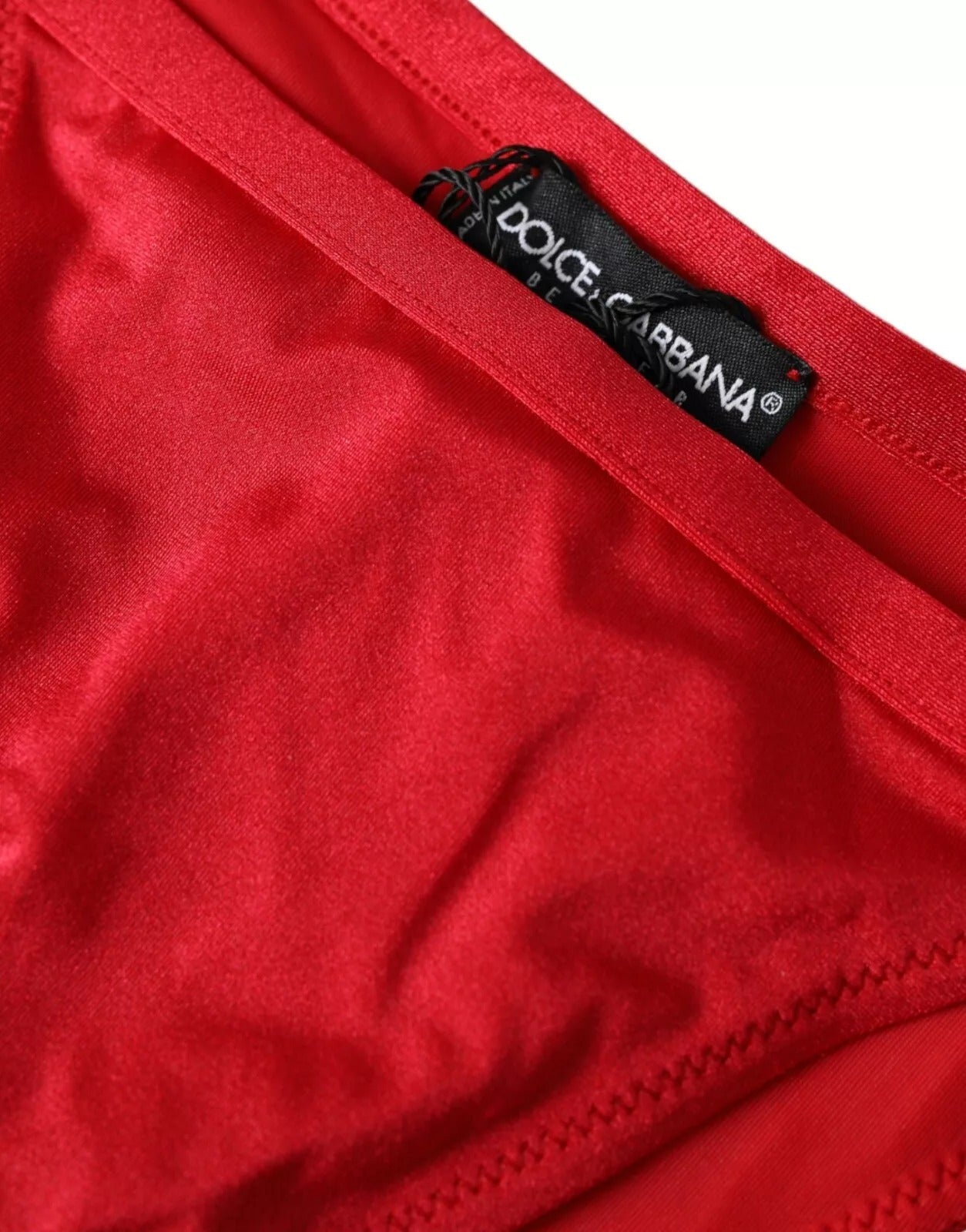 Dolce &amp; Gabbana Red Nylon Stretch Swimwear Swimsuit Bottom Bikini