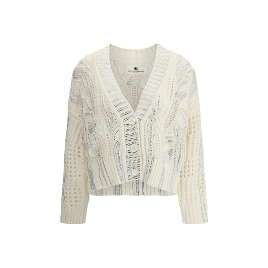 Ermanno Scervino Strassbesetzte Baumwoll-Strickjacke