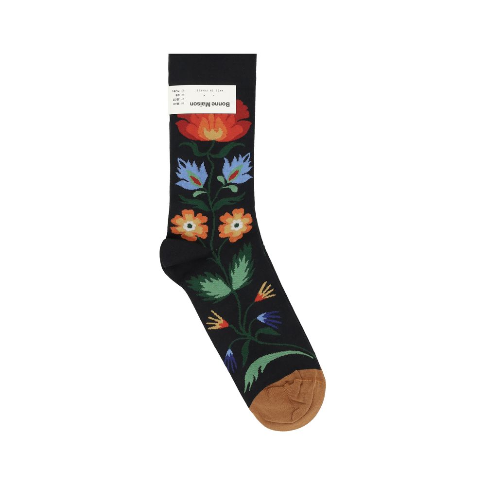 Bonne Maison Socken mit Blumenstrauß