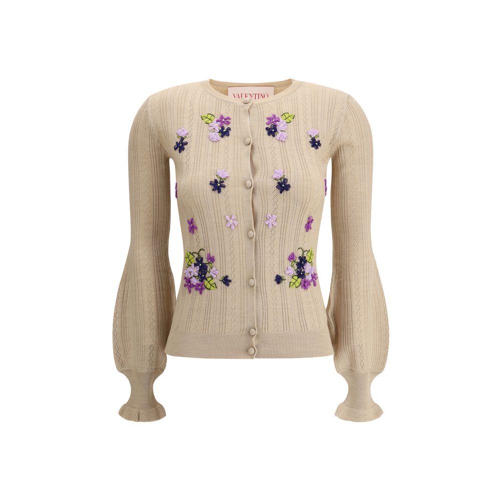 Valentino Cardigan mit gestickter Blume