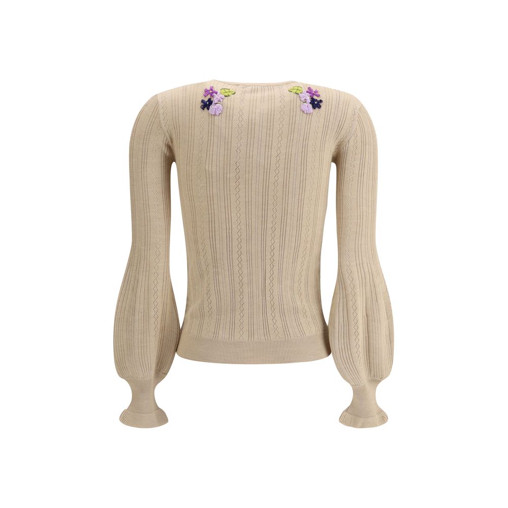 Valentino Cardigan mit gestickter Blume