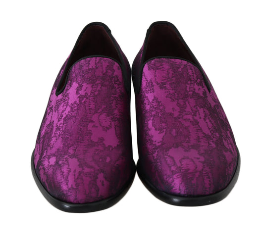 Dolce & Gabbana Elegante Loafers aus einer Seiden-Wollmischung in Lila