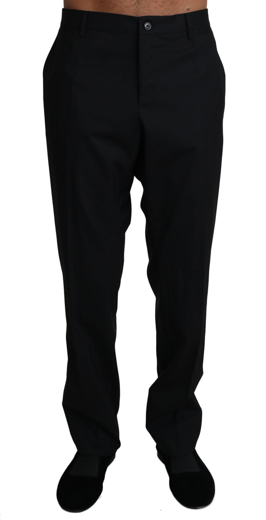 Dolce &amp; Gabbana Elegant black wool blend formal trousers