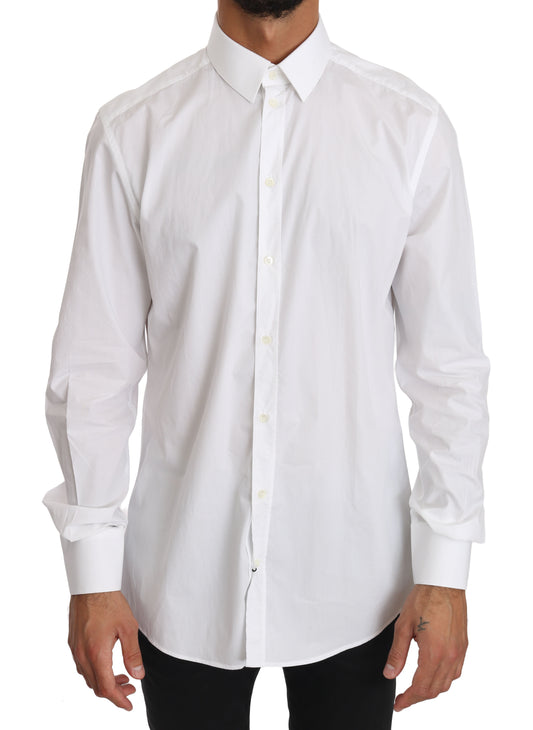 Dolce &amp; Gabbana Elegant Slim Fit Shirt in Pure White