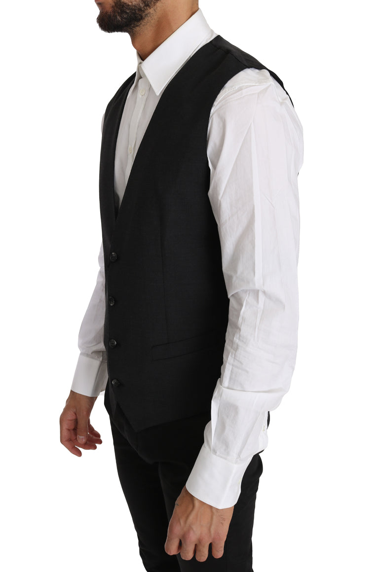 Dolce &amp; Gabbana Elegant slim fit vest in grey wool