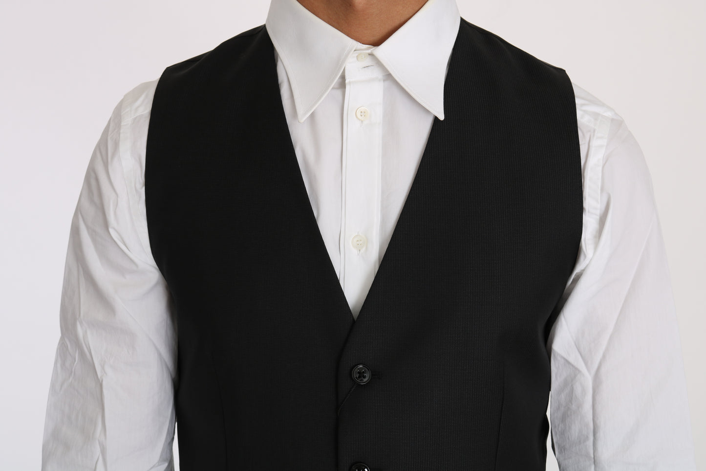 Dolce &amp; Gabbana Formal Wool and Silk Vest in Black