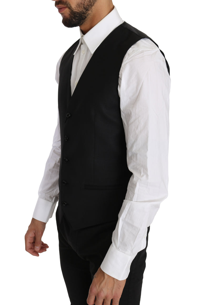 Dolce &amp; Gabbana Formal Wool and Silk Vest in Black