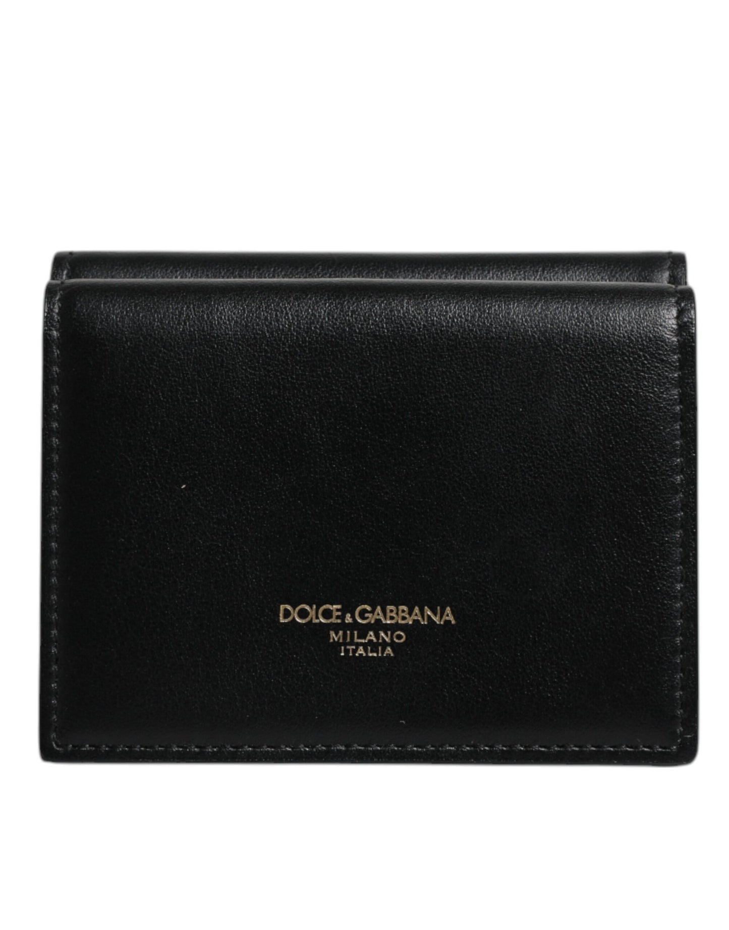 Dolce & Gabbana Schwarzes Leder-Kartenetui mit Logodruck Brieftasche