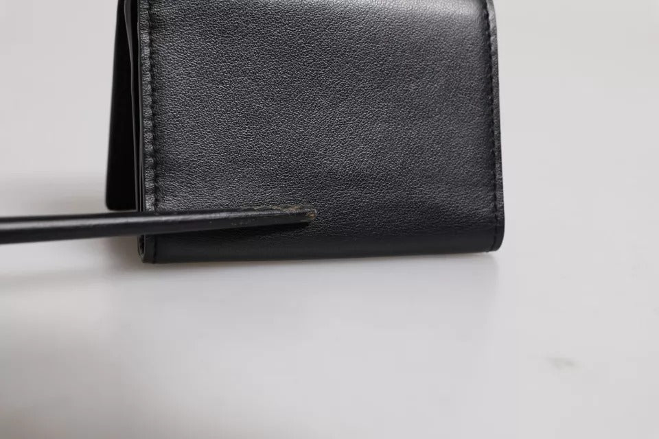 Dolce & Gabbana Schwarzes Leder-Kartenetui mit Logodruck Brieftasche