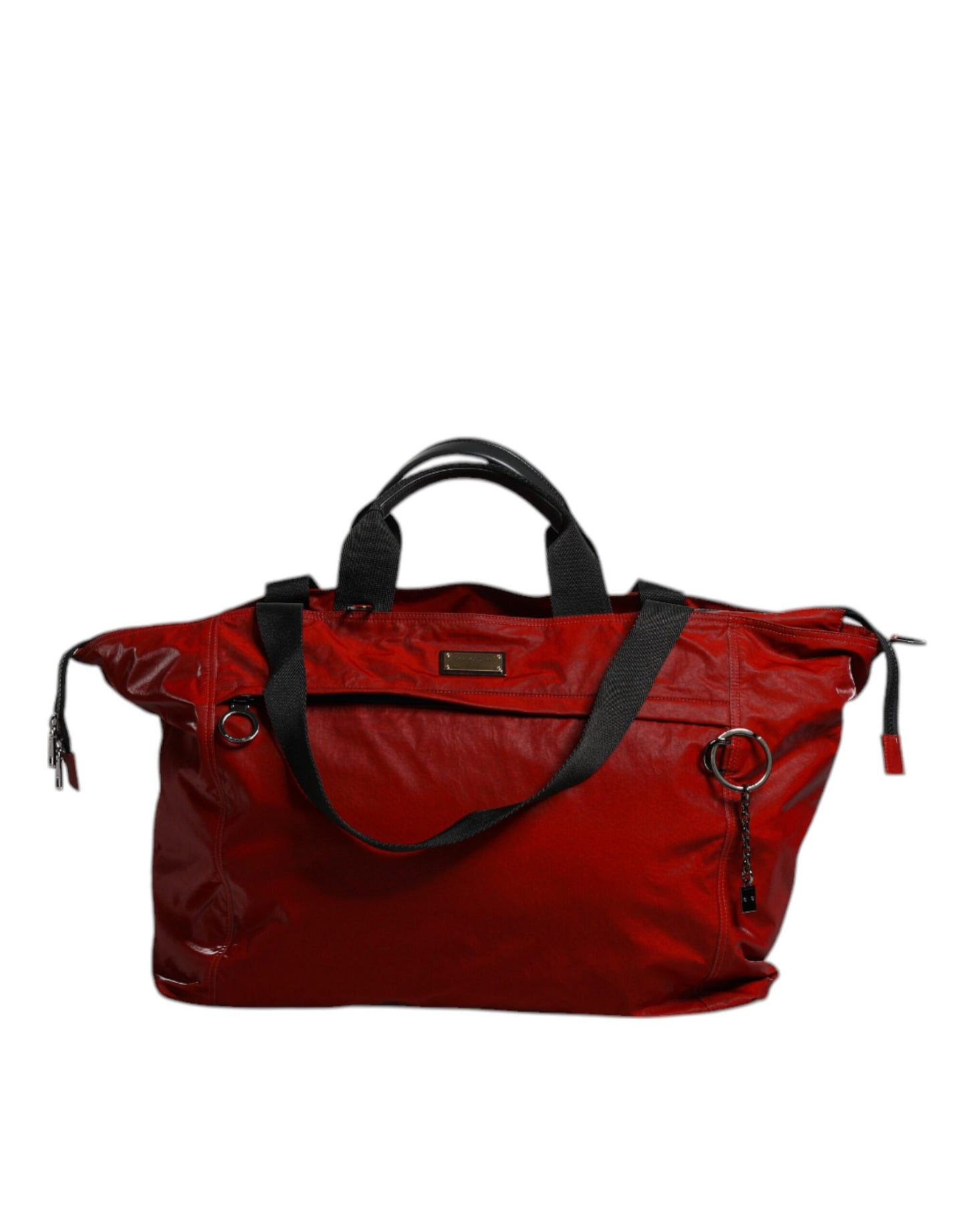 Dolce & Gabbana Rote Nylon-Kalbsleder-Handumhängetasche