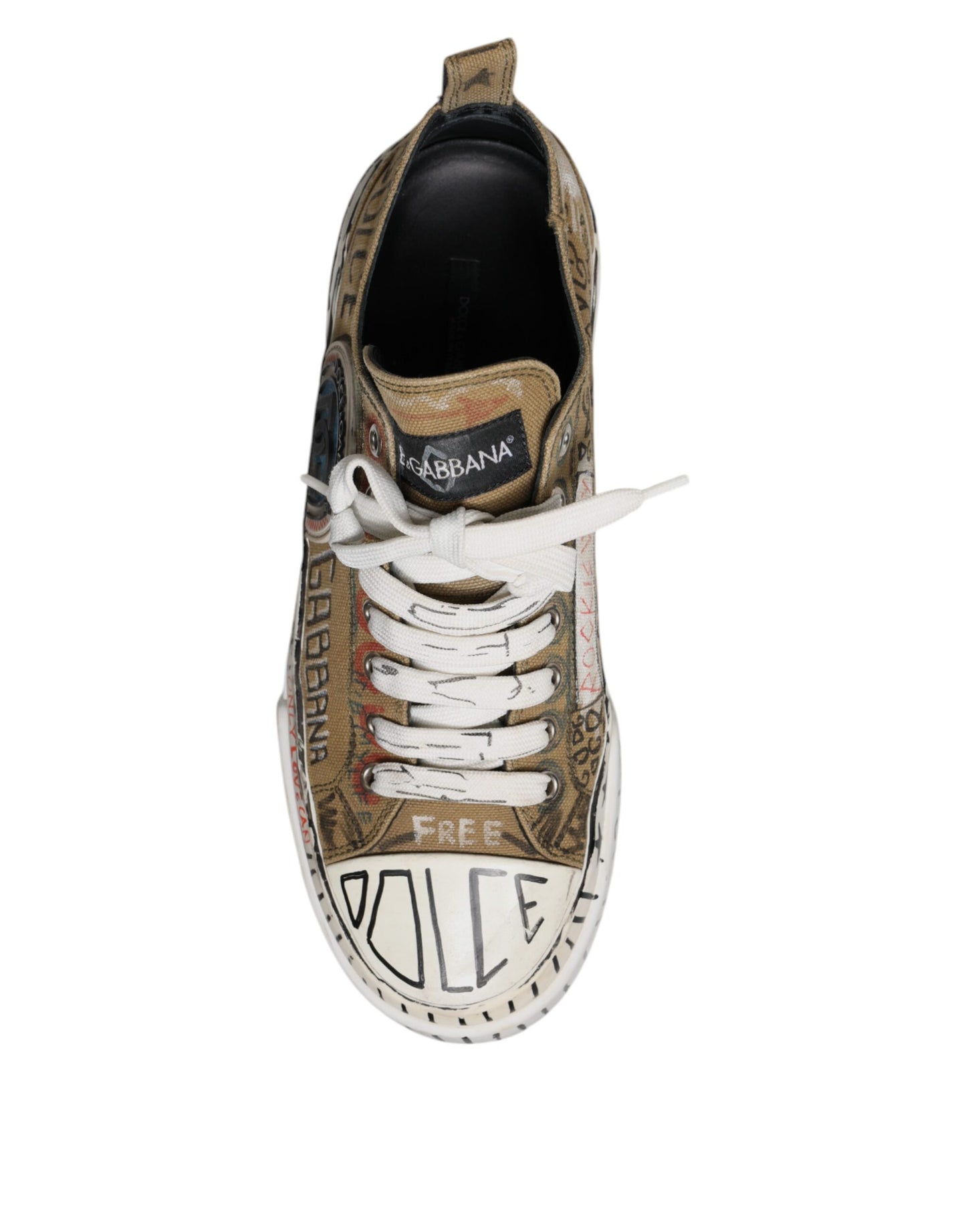 Dolce & Gabbana Braun Canvas Low Top Logo Print Turnschuhe Schuhe