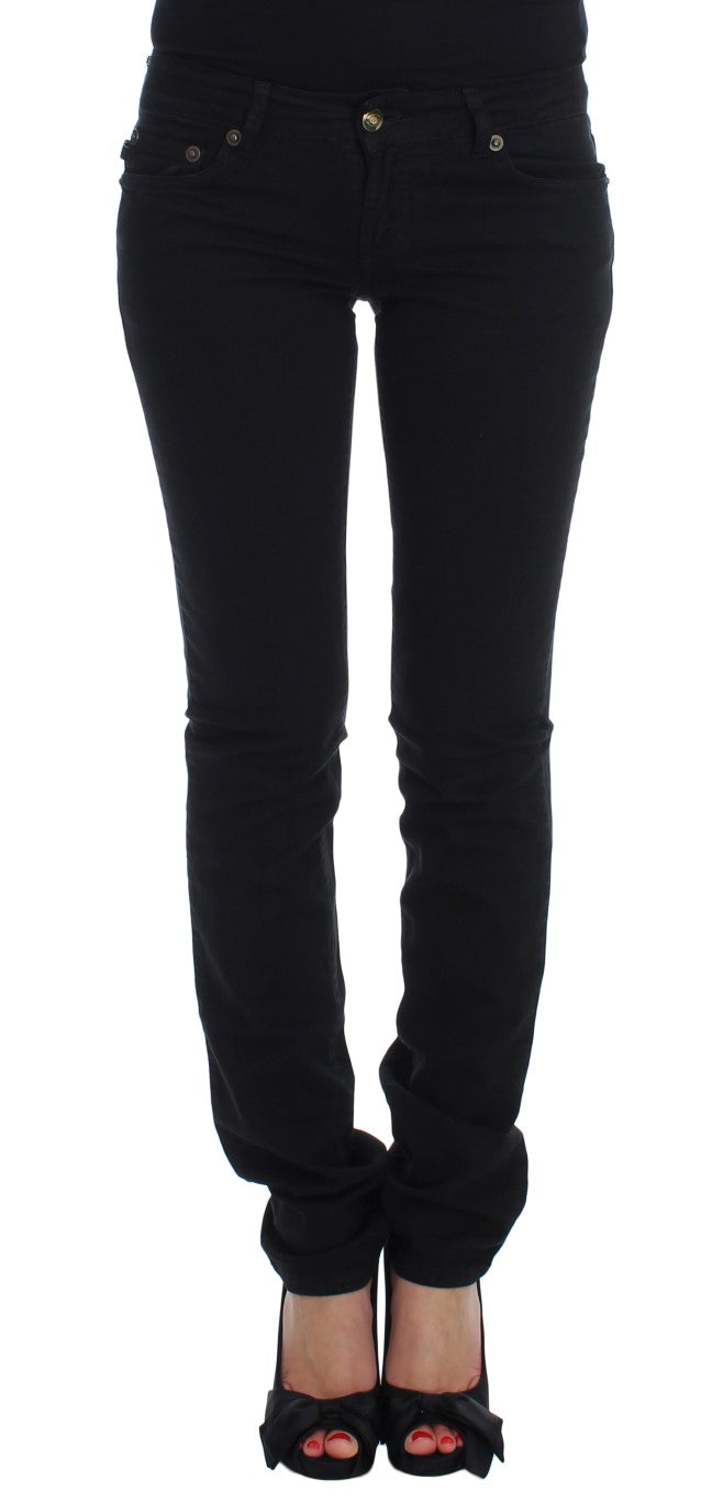 Cavalli Chic Slim Skinny Schwarze Jeans