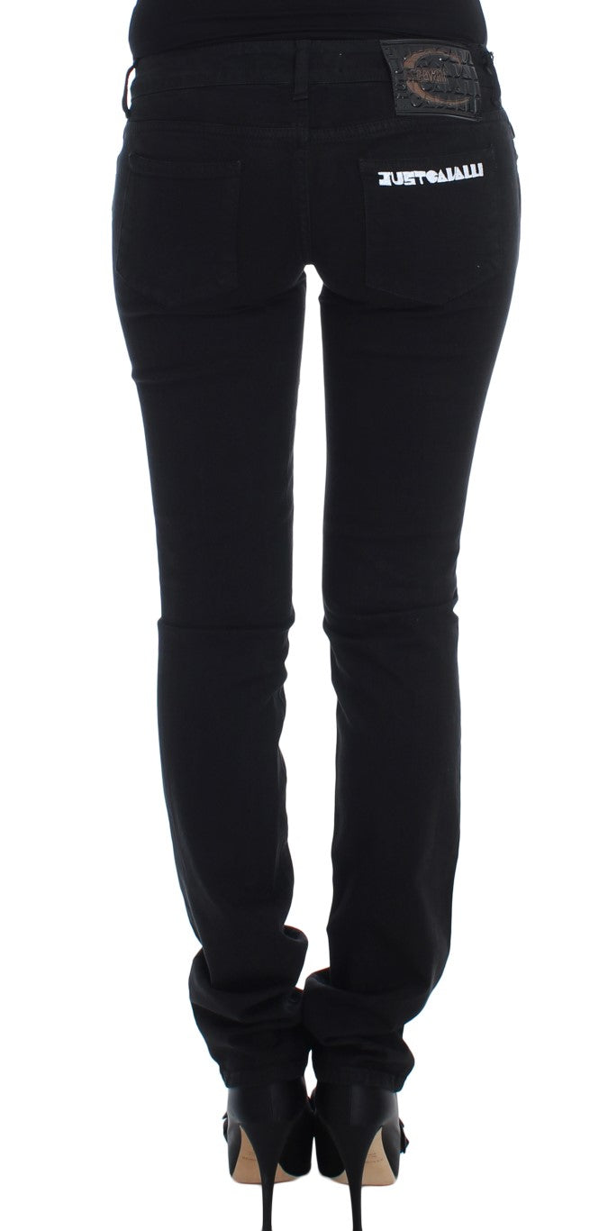 Cavalli Chic Slim Skinny Schwarze Jeans